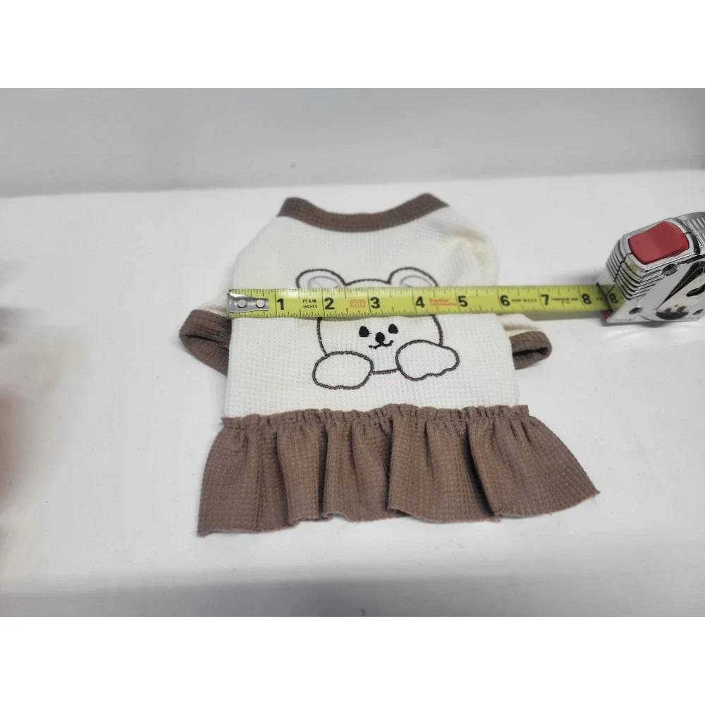 Dog or cat Bear Waffle Knit‎ Dog Cat Pet Dress Apparel Shirt Clothes Small S